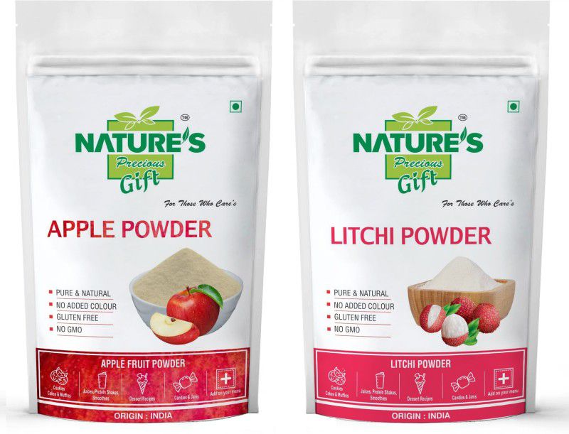 Nature's Precious Gift Apple Powder and Litchi Fruit Powder - 200 GM Each (Super Saver Combo Pack)  (400, Pack of 2)