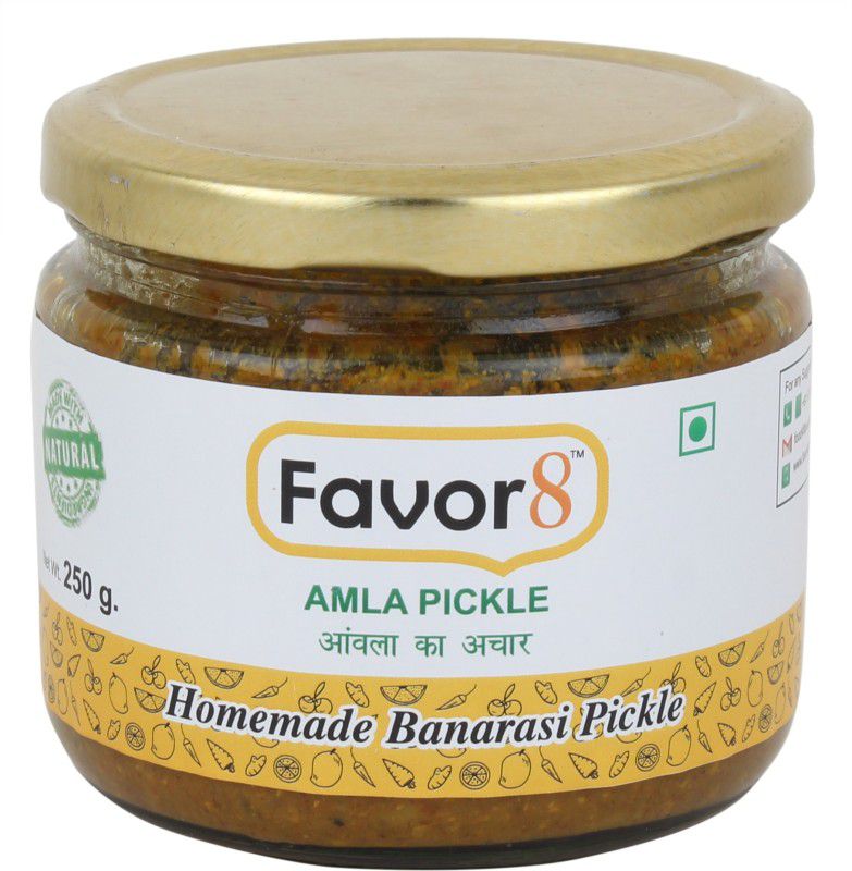 Favor8 Homemade Amla Pickle In Glass Jar 250g. Amla Pickle  (250 g)