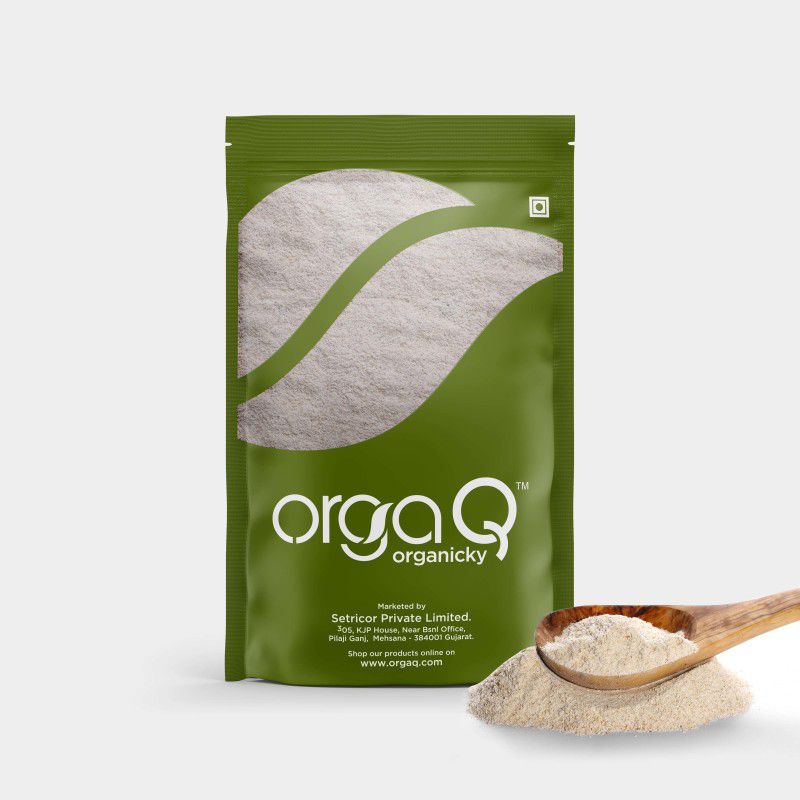 OrgaQ Organicky Ragi Atta (Flour) High Protein, Gluten Free, Ethnic Recipe, High Strength 500 g