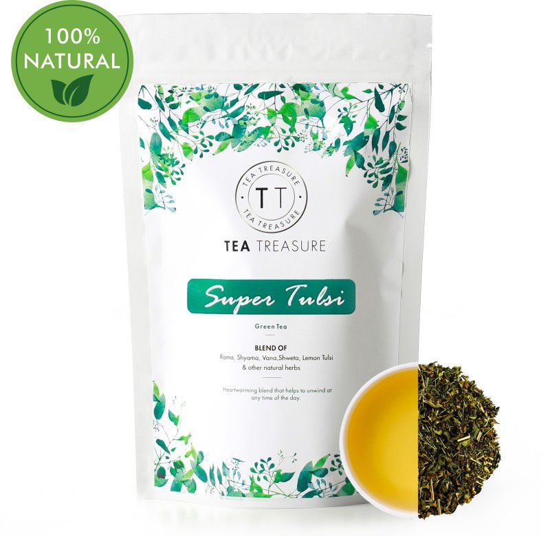 TeaTreasure Tulsi Green Tea Tulsi Green Tea Pouch  (50 g)