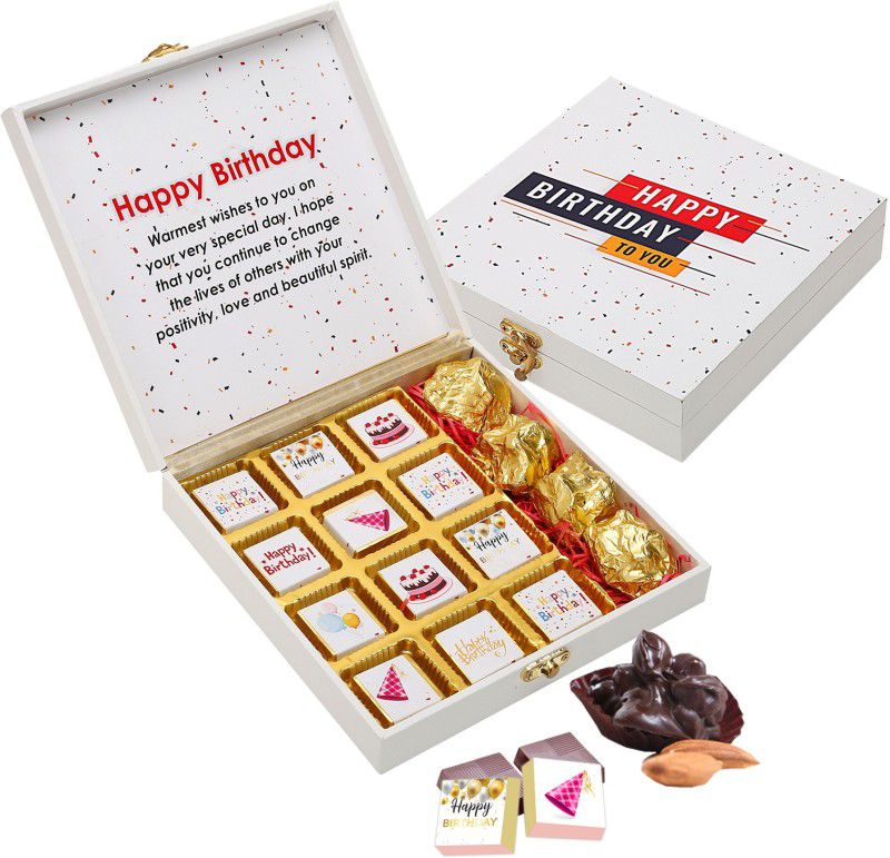 Chocoloony Gift Box for Birthday, Fruit & Nut, Milk and Almond Rocks Chocolates Caramels  (16 Units)