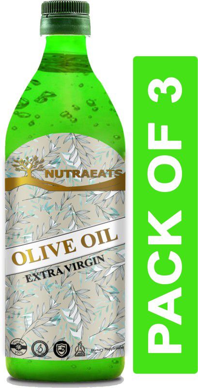 NutraEats Extra Virgin Olive Oil , Jaitun tail, jaitun oil ( Combo Pack Of 3 ) Premium Olive Oil Plastic Bottle  (3 x 1000 ml)