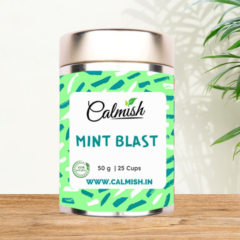 calmish Mint Blast Mint, Peppermint Green Tea Tin  (50 g)
