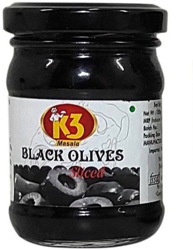 K3 Masala Black olives Sliced (120gm) Olives  (120 g)