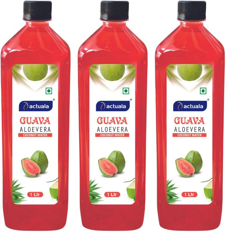 AACTUALA Guava Aloe Vera Coconut Water Fruit Juice, Aloe Vera Juice - 1000ml  (3 x 1000 ml)