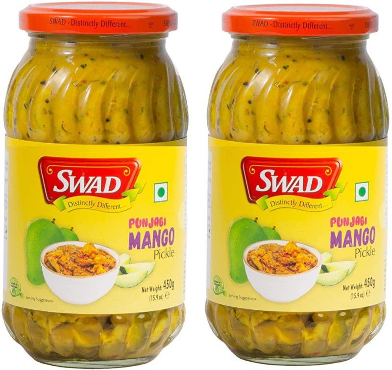 SWAD Delicious Punjabi Mango Pickle | Pack of 2 | 450g Each Mango Pickle  (2 x 450 g)