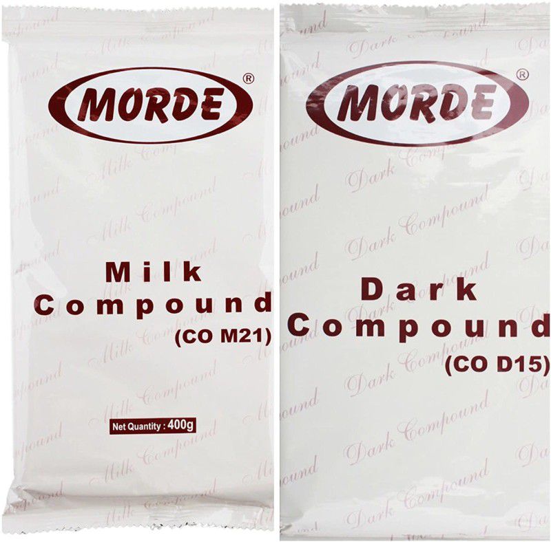 Morde Combo Of dark & Milk Compound --Bar for Chocolate (400 G Each) Bars (2 x 400 g) Bars  (2 x 400 g)