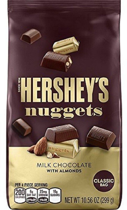 HERSHEY'S Nuggets Milk Chocolate with Almond, 299g Truffles  (299 g)