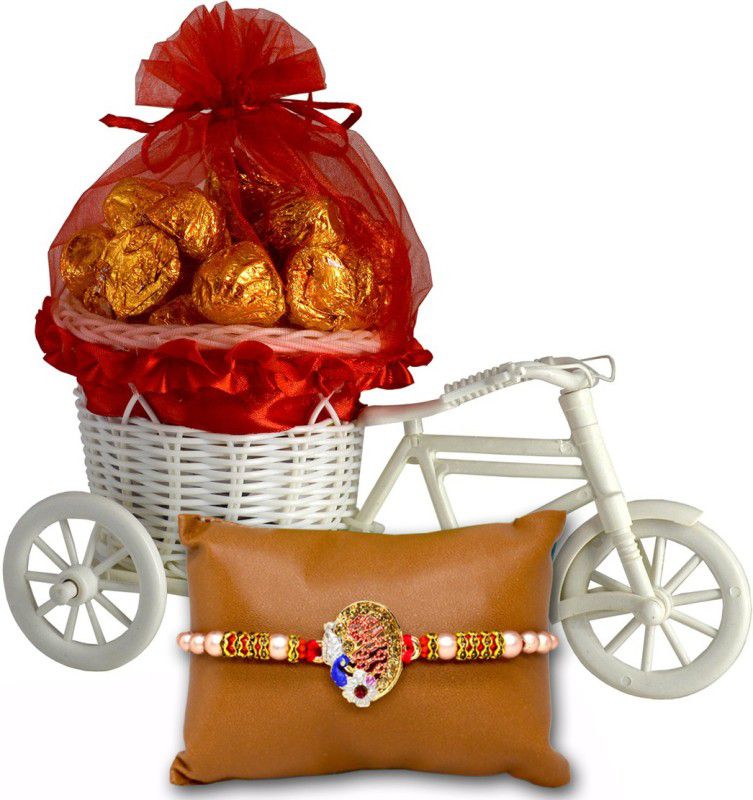 Midiron Rakhi Gift For Brother, Beautiful Cycle with Chocolate Bite Gift , Designer Rakhi, Rakhi Gift Set (IZ21CyChoco20Rakhi57-01) Combo  (1 Cycle with 20 Pcs Chocolate Bite::1 Rakhi)