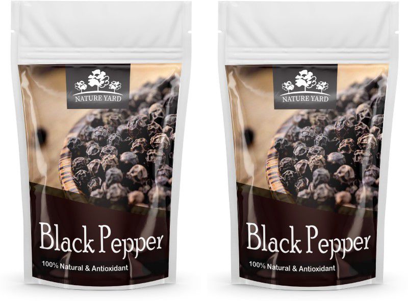 NATURE YARD Black Pepper Seeds- Pack of 2*50 gm Each - Premium Quality Whole Organic Pepper Corn /Sabut Kali Mirch /Unpolished -Bold- 100% Natural and Antioxidant  (2 x 50)