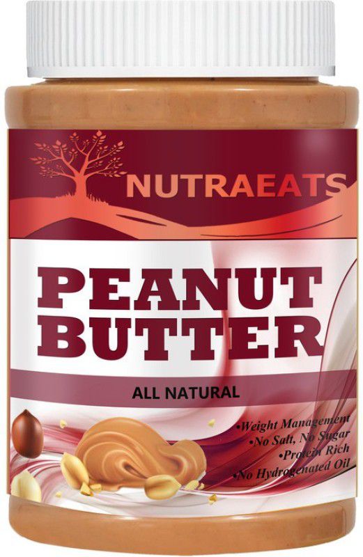 NutraEats Nutrition 100% Pure Peanut Butter Non-GMO Premium Peanuts No Added Sugar Ultra(45) 500 g