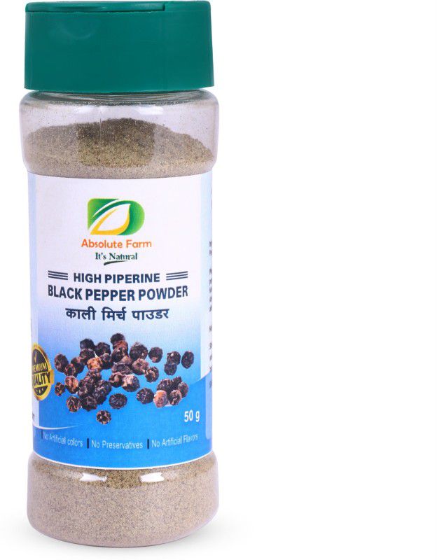 Absolute Farm High Piperine Black Pepper Powder / Kali Mirch Powder / from Kerala  (50 g)