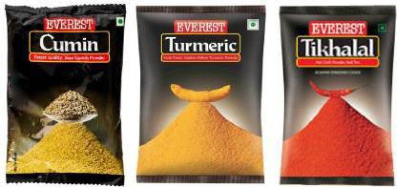 EVEREST Tikhalal + Turmeric + Cumin Powder 100 gm Pack 3  (3 x 33.33 g)