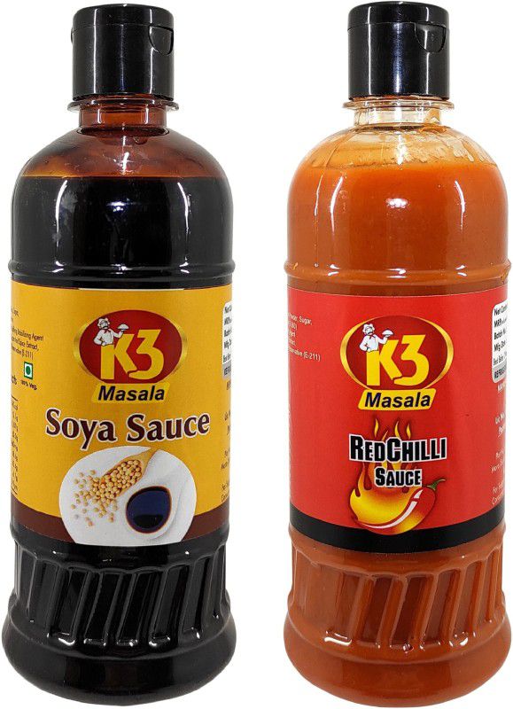 K3 Masala Soya Sauce (500ml) AND Red Chilli (500ml)(Pack of 2) Sauce  (2 x 500 ml)