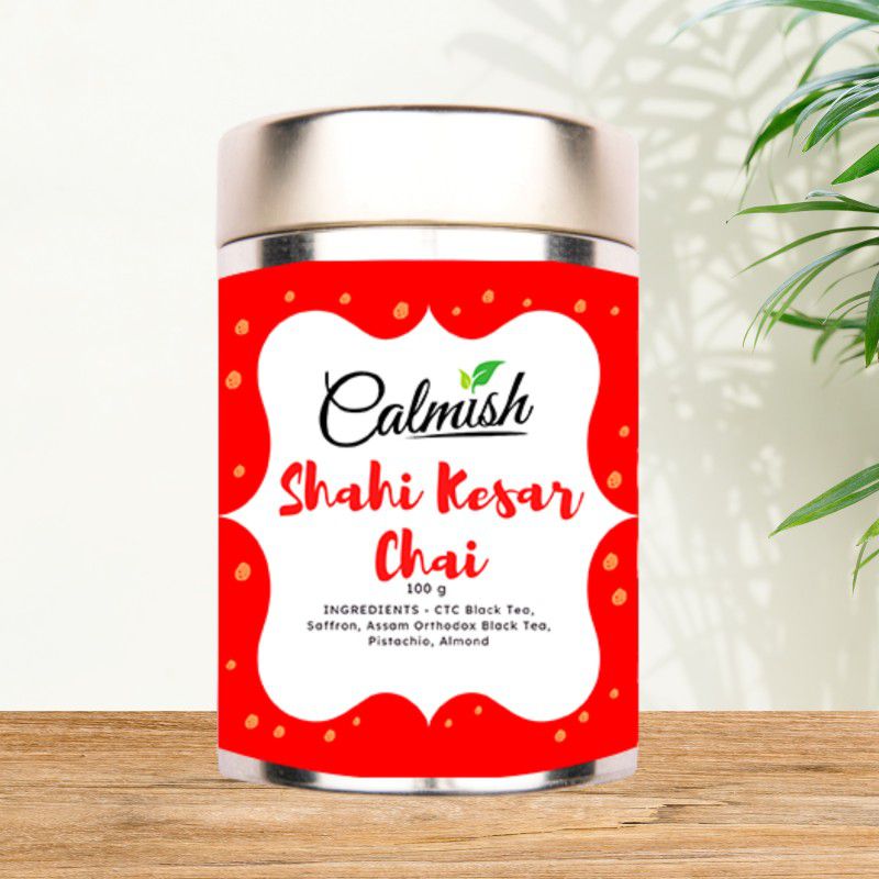 calmish Shahi Kesar Chai Saffron, Almond Tea Tin  (100 g)