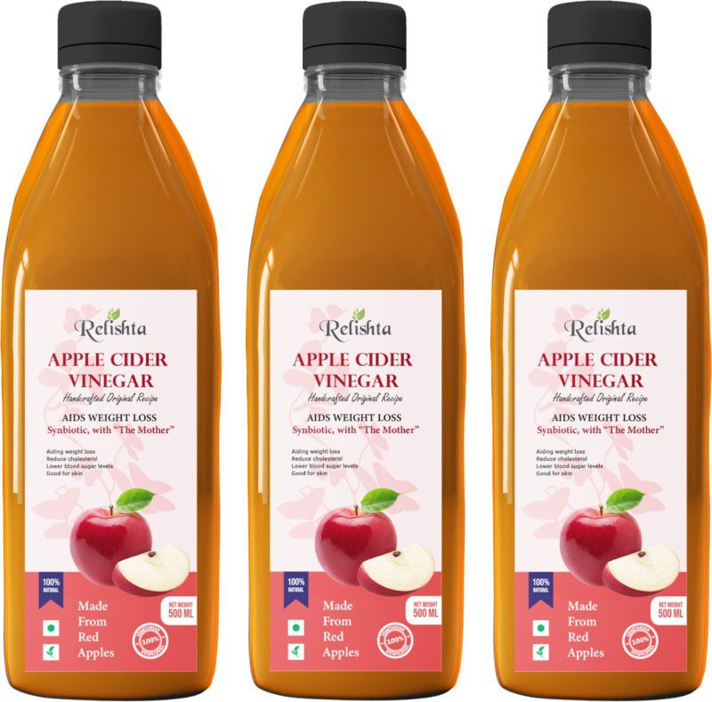 Relishta Apple Cider Vinegar with Mother Vinegar (Pack of 3) Vinegar  (3 x 500 ml)