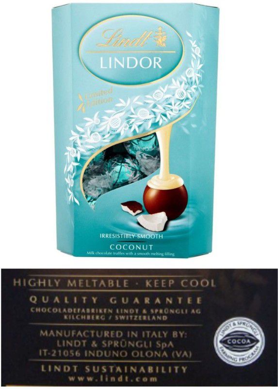 LINDT Lindor Irresistibly Smooth Coconut Chocolate (IMPORTED) Truffles  (200 g)