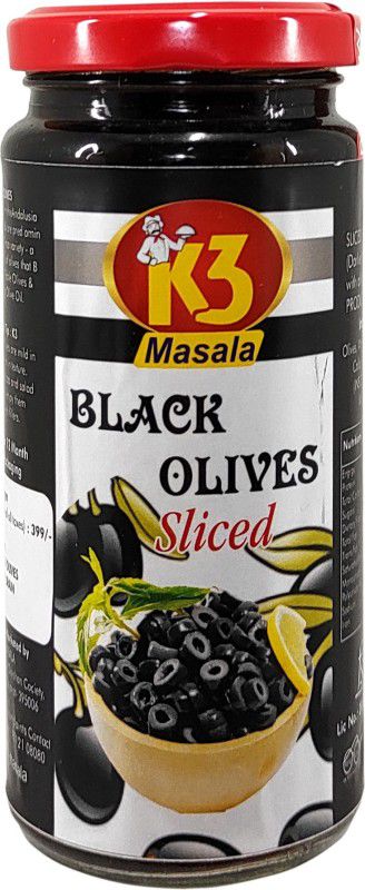 K3 Masala Black olives Sliced (230gm)(Pack of 1) Olives  (230 g)