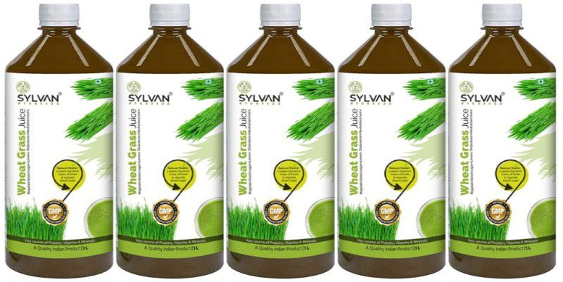 SYLVAN AYURVEDA WHEAT GRASS JUICE 1L X 5 I SUPER VALUE PACK OF 5  (4 x 1250 ml)