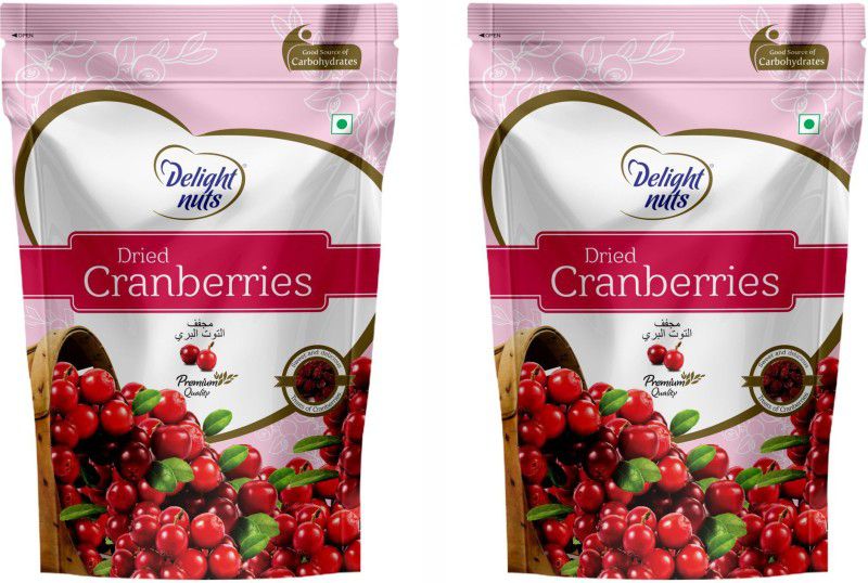 Delight nuts Dried Cranberries - 200gm (Pack of 2) Cranberries  (2 x 200 g)