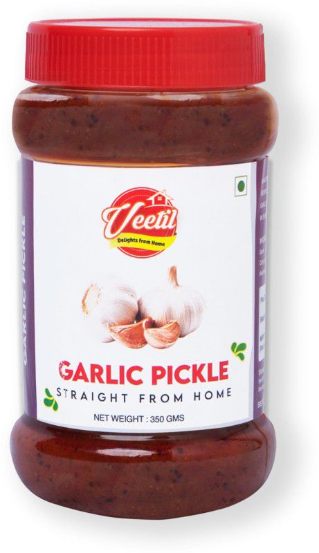 Veetil Garlic Pickle Homemade Fresh Lahsun Ka Aachar Glass Jar 350g - Mother’s Recipe | Organic South Indian Pickles | Healthy Lasun Pickles | Home Made Achaar Garlic Pickle  (350 g)