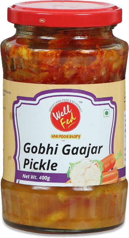 wellfed Gobhi Gaajar Pickle 400g Cauliflower, Carrot Pickle  (400 g)