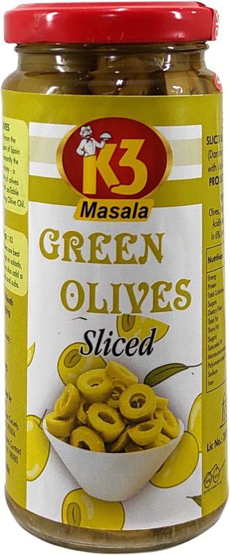 K3 Masala Green olives Sliced (230gm)(Pack of 1) Olives  (230 g)