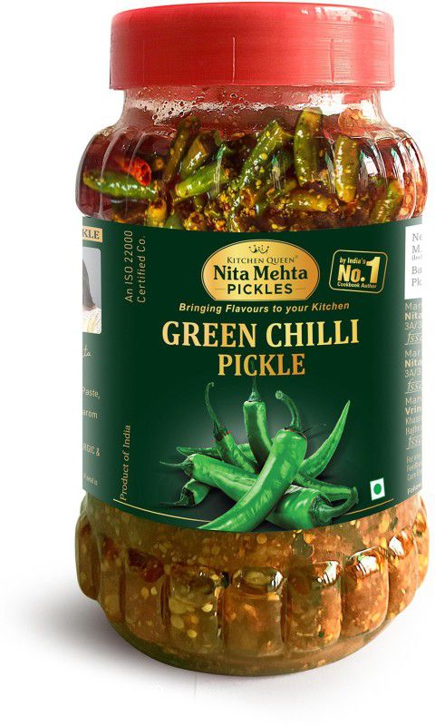 KITCHEN QUEEN NITA MEHTA Green Chilli Pickle | Hari Mirch Ka Achaar | Pure Oil and Green Chillies Used Green Chilli Pickle  (2 x 200 g)
