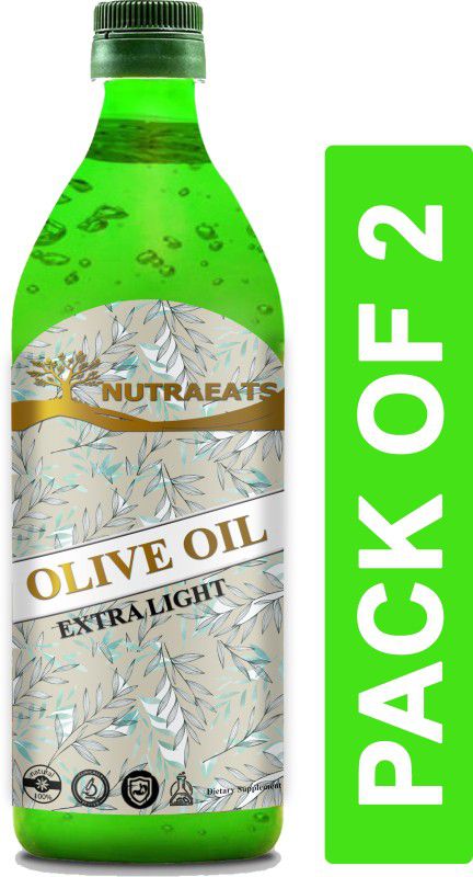 NutraEats Extra Light Olive Oil , Jaitun tail, jaitun oil ( Combo Pack Of 2 ) Advanced Olive Oil Plastic Bottle  (2 x 1000 ml)