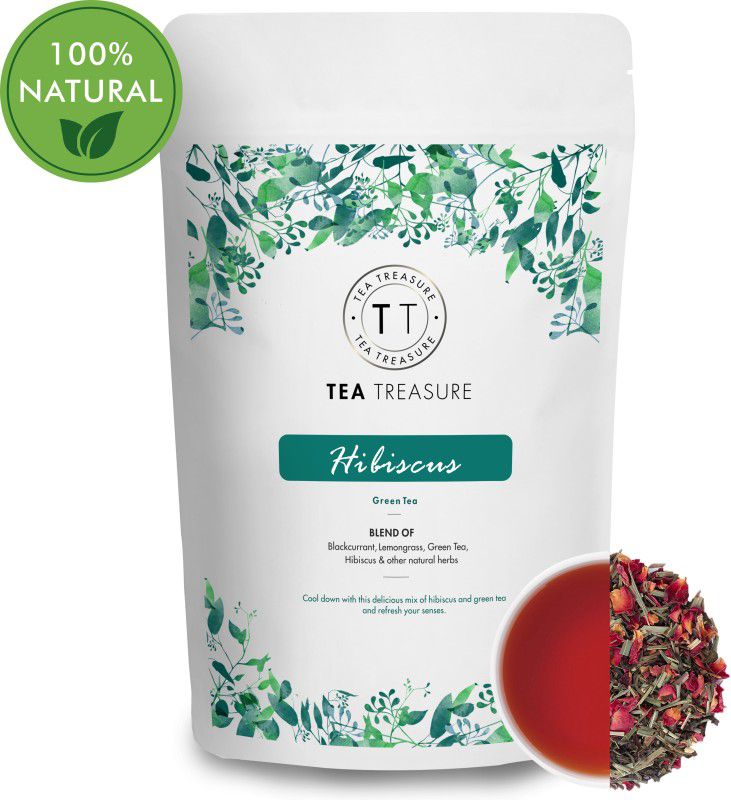 TeaTreasure Hibiscus Green Tea Bags Pouch  (50 g)