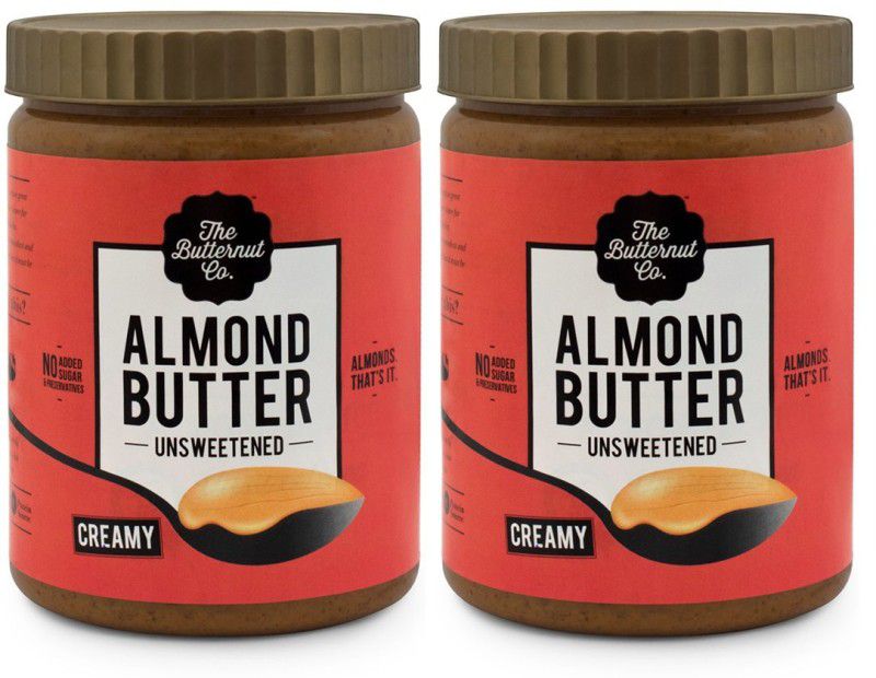 The Butternut Co. Unsweetened Almond Butter (Creamy) (1 Kg Pack of 2) 2 kg  (Pack of 2)