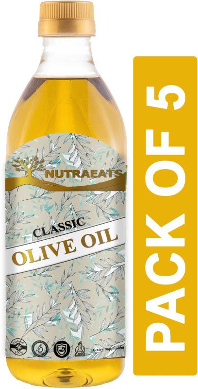 NutraEats Classic Olive Oil | Imported From Spain ( Combo Pack Of 5 ) Pro Olive Oil Plastic Bottle  (5 x 1000 ml)