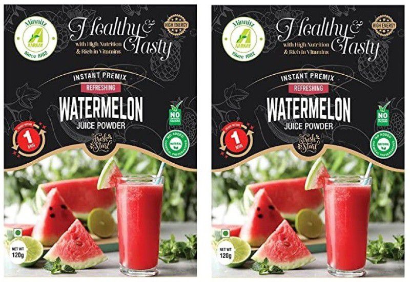 AARKAY Natural Instant Watermelon Juice Premix High Energy Drink Powder 120g Each  (2 x 120 ml)