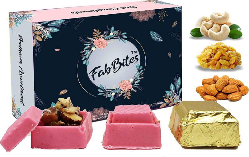 FabBites Strawberry Chocolate Dry Fruit Delight Sweets Pack |Chocolate Sweets Gift Box for Diwali , Rakhi , Holi, Birthday, Anniversary ,Wedding| 260 Gram Bars  (260 g)