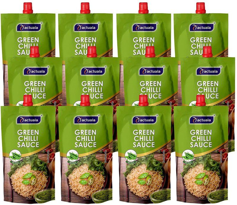 AACTUALA Pack of 12 (80g Each) Green Chilli Sauces  (960 g)