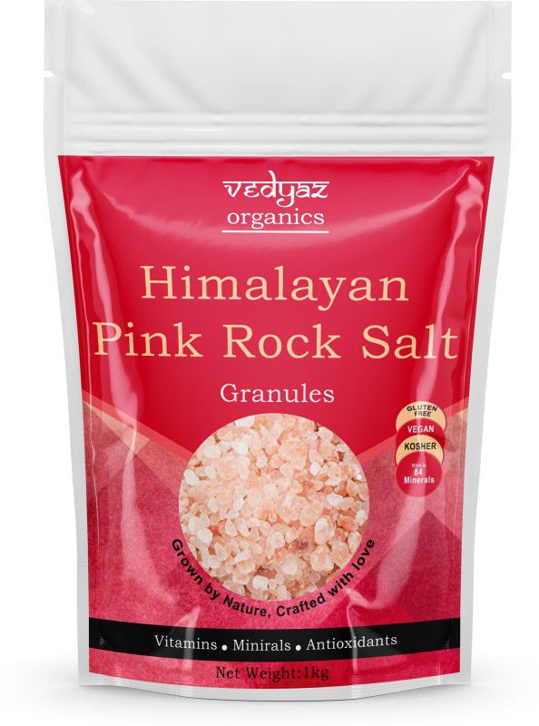 Vedyaz Organic Pure Himalayan Pink rock salt Granules for weight loss - 1kg - loaded with essential minerals Himalayan Pink Salt  (1 kg)