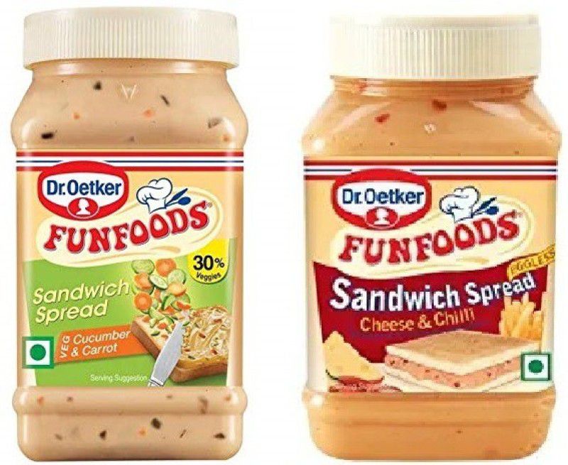 FUNFOODS by Dr. Oetker VEG.MAYONNAISE CUCUMBER & CARROT + CHEESE CHILLI 0.5 kg  (Pack of 2)