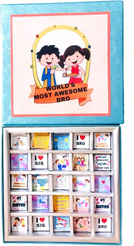 Expelite Rakhi Gift for Brother combo-sweetest bro 25 chocolate gift box Bars  (650 g)
