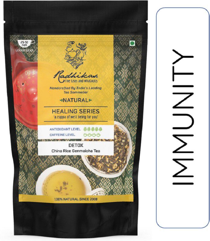 Radhikas Fine Teas and Whatnots DETOX China Rice Genmaicha Tea Green Tea Vacuum Pack  (50 g)