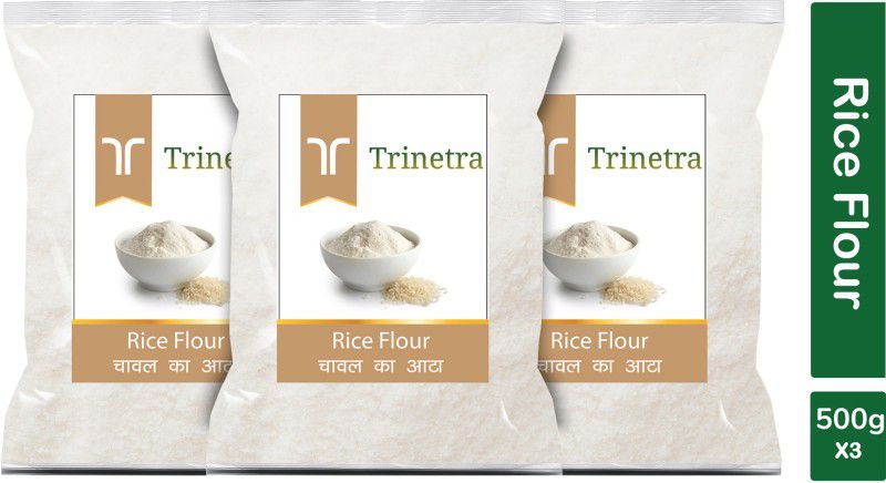 Trinetra Best Quality Chaval Atta (Rice Flour)-500gm (Pack Of 3)  (1500 g, Pack of 3)