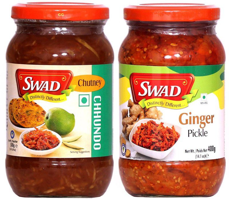 SWAD Combo Pack of Chhundo Pickle (500g) and Ginger Pickle (400g) Ginger Pickle  (2 x 450 g)
