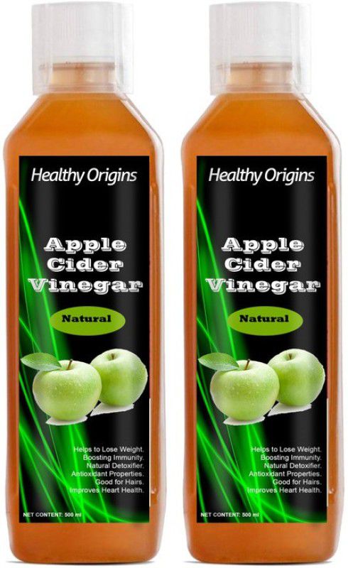 Healthy Origins Organic Apple Cider Vinegar with Mother for Weight Loss Vinegar (Pack Of 2)(Ultra) Vinegar  (2 x 500 ml)