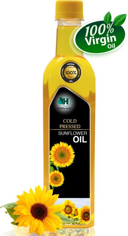 Healthy Roots 0.5 litre Cold Pressed Sunflower Oil (Ghani)-0.5L Wood Pressed Oil Sunflower Oil PET Bottle  (500 ml)
