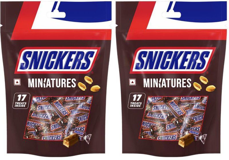 Snickers Miniatures Peanut Filled Chocolates Bars (340g)  (2 x 180 g)