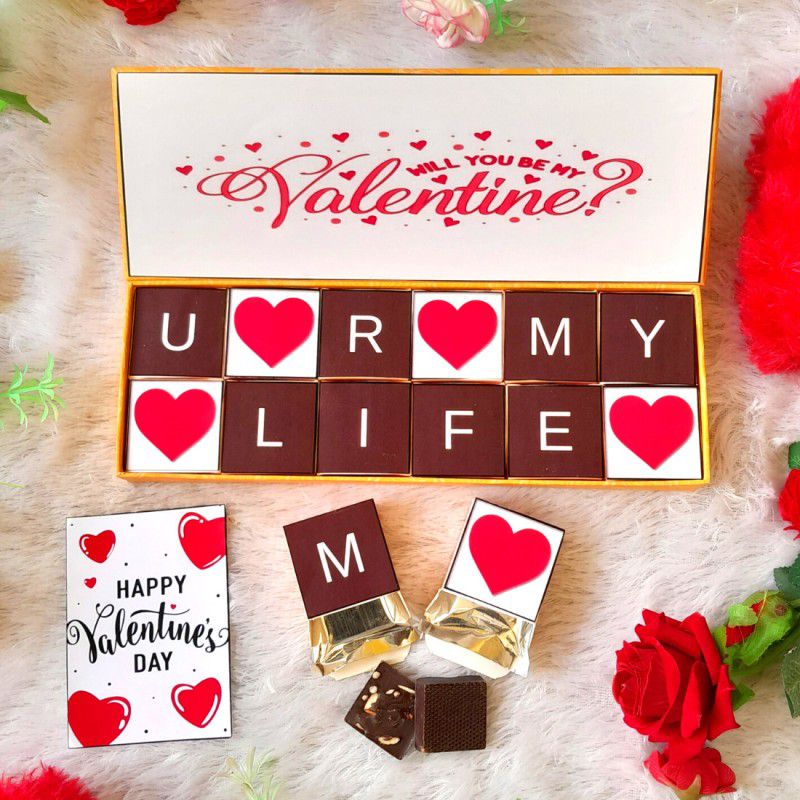 Expelite valentine gifts for wife -12 chocolate - Valentine Day Chocolate gift Bars  (12 x 29.17 g)