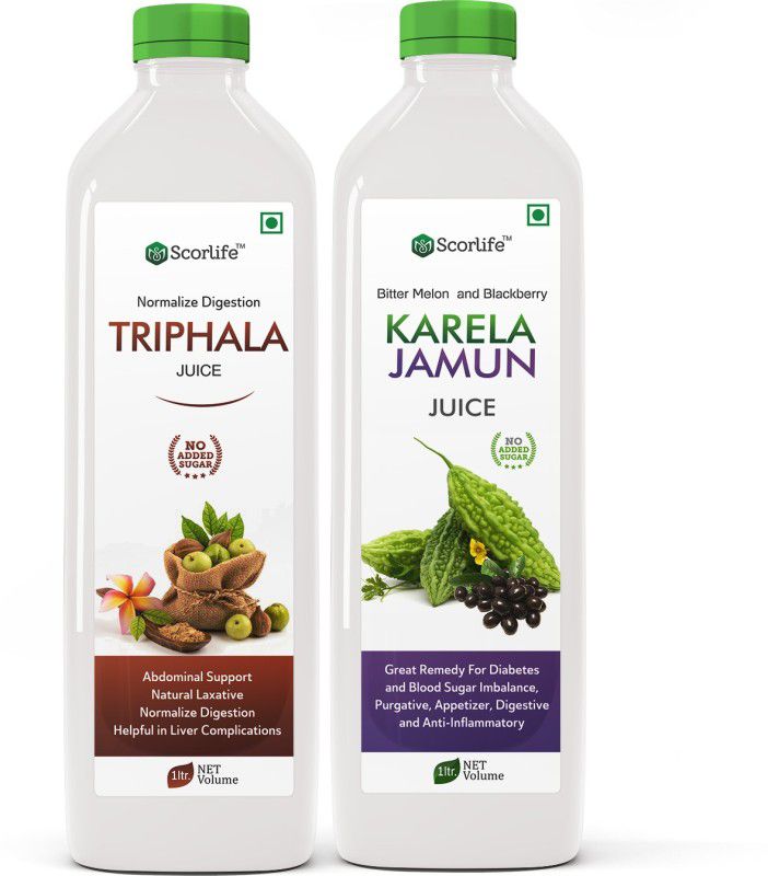 Scorlife Triphala Juice 1 Ltr. & Karela Jamun Juice 1 Ltr.  (2 x 1000 ml)