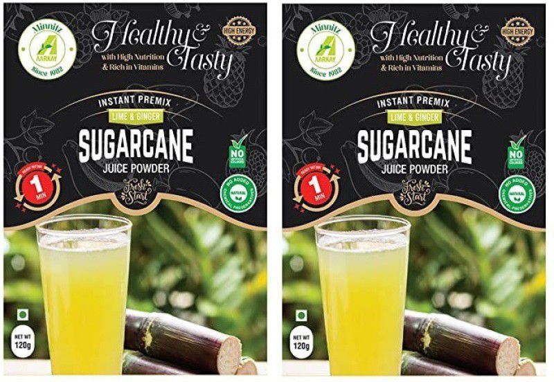 AARKAY Natural Instant Sugarcane Juice Premix High Energy Drink Powder 120g Each  (2 x 120 ml)