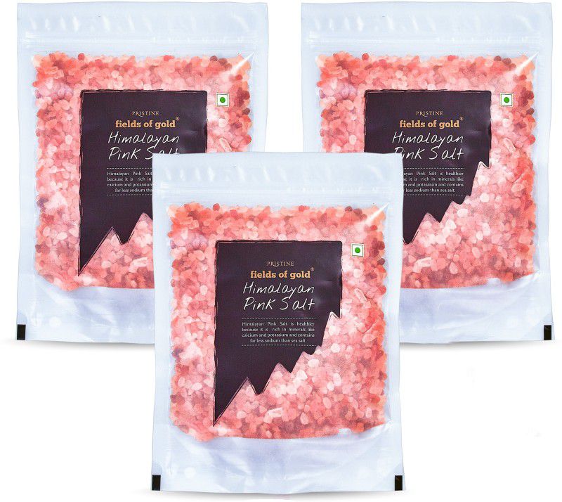 PRISTINE Fields of Gold Pink Granules (3 Packs x 500 gm) Himalayan Pink Salt  (1500 g, Pack of 3)