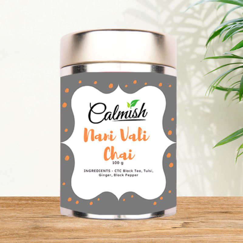 calmish Nani Vali Chai Tulsi, Ginger Tea Tin  (100 g)