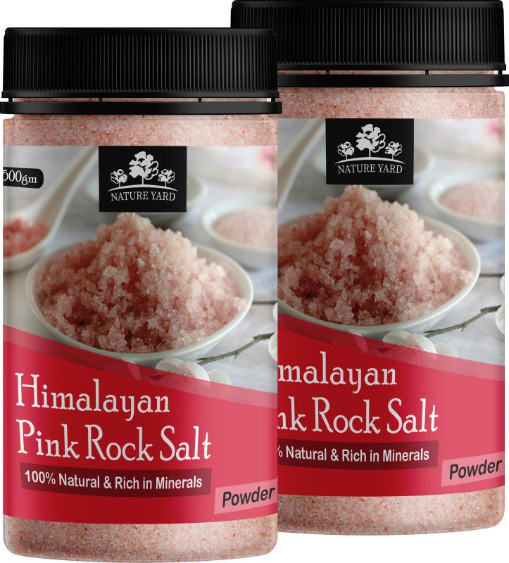 NATURE YARD Pink Salt Powder for Weight Loss - 1Kg ( 500gm*2 ) - 100% Natural and Antioxidant with Essential Minerals Himalayan Pink Salt  (1 kg, Pack of 2)